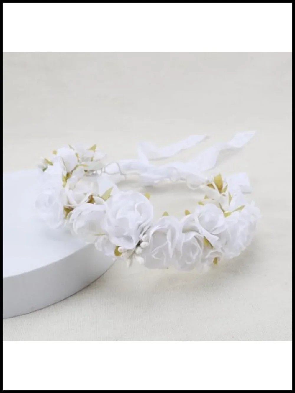 Handmade Silk Floral Crown Headband for Women Girls Wedding Party